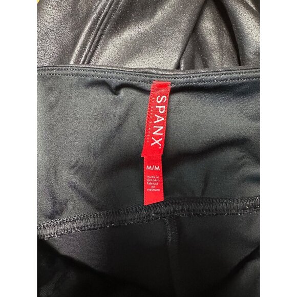 Spanx Faux Leather High Rise Leggings Pant Athleisure Black Shapewear Size M - Picture 4 of 10